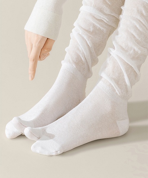 c.u.l（シーユーエル）の「ルーズ仕様 シアー 足袋ソックス ミドル丈靴下 cula1168（ソックス/靴下・レディース・アイボリー/ブラック/ホワイト/グレー/ベージュ・FREE）」の6枚目の写真