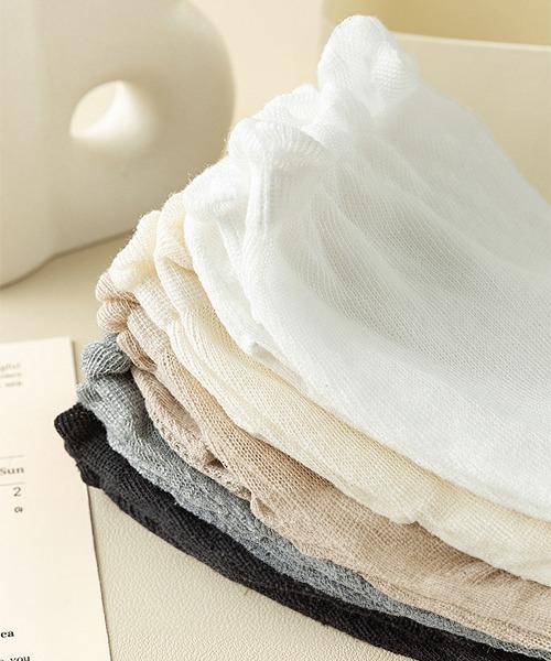 c.u.l（シーユーエル）の「ルーズ仕様 シアー 足袋ソックス ミドル丈靴下 cula1168（ソックス/靴下・レディース・アイボリー/ブラック/ホワイト/グレー/ベージュ・FREE）」の13枚目の写真