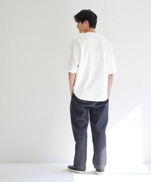 coca(coca)(コカ)の「EASYTEXワッフルワイドラウンドTシャツ(Tシャツ/カットソー・メンズ・ブラック/ホワイト・M/L/XL)」の16枚目の写真