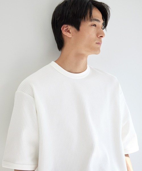 coca(coca)(コカ)の「EASYTEXワッフルワイドラウンドTシャツ(Tシャツ/カットソー・メンズ・ブラック/ホワイト・M/L/XL)」の18枚目の写真
