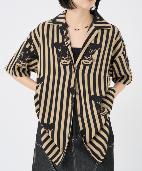追加》LIONESS PRINT オープンカラーシャツ（シャツ/ブラウス）｜HARDY