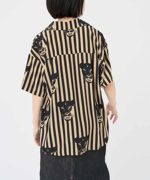 追加》LIONESS PRINT オープンカラーシャツ（シャツ/ブラウス
