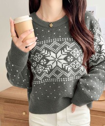 ノルディック柄ニット」に該当するグレー/灰色系のファッション通販