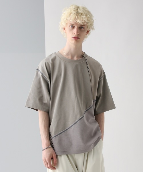 HARE(ハレ)の「トリプルキリカエステッチカット(HARE)(Tシャツ/カットソー・メンズ・ブラック/グレー/ブラウン・FREE)」の10枚目の写真