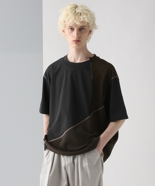 HARE(ハレ)の「トリプルキリカエステッチカット(HARE)(Tシャツ/カットソー・メンズ・ブラック/グレー/ブラウン・FREE)」の12枚目の写真