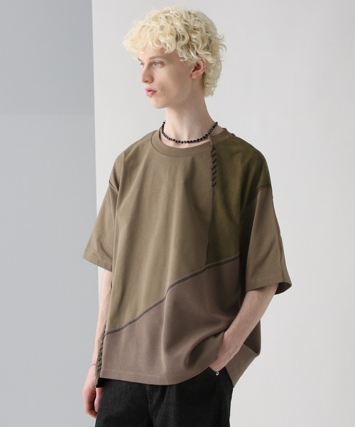 HARE(ハレ)の「トリプルキリカエステッチカット(HARE)(Tシャツ/カットソー・メンズ・ブラック/グレー/ブラウン・FREE)」の14枚目の写真
