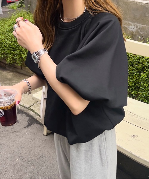 KOBE LETTUCE（コウベレタス）の「ラグランスウェットバルーントップス（スウェット・レディース・ピンク/ブラック/オフホワイト/グレー・M）」の6枚目の写真