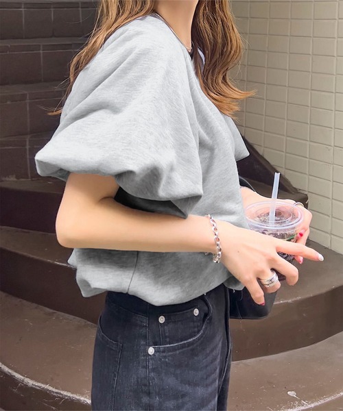 KOBE LETTUCE（コウベレタス）の「ラグランスウェットバルーントップス（スウェット・レディース・ピンク/ブラック/オフホワイト/グレー・M）」の8枚目の写真