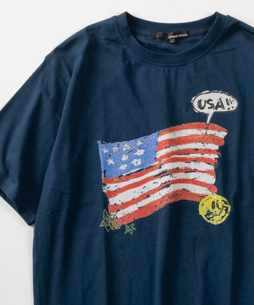 セール】【82】スマイルUSA 古着風 プリントTシャツ/メンズ/レディス
