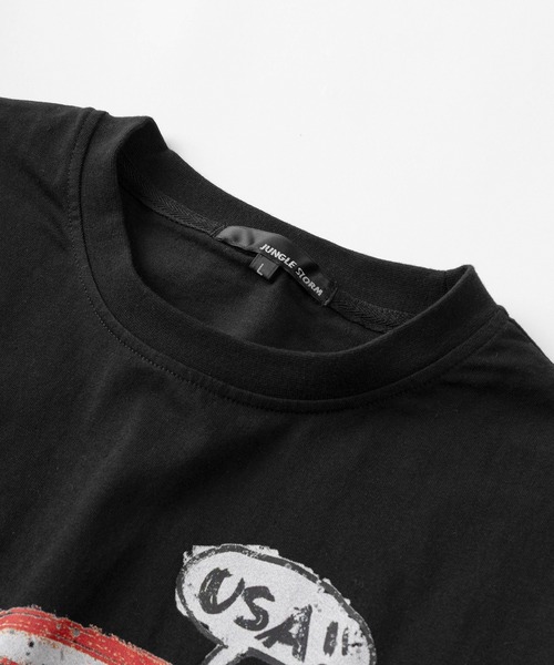 make a ray!(メイク ア レイ!)の「【82】スマイルUSA 古着風 プリントTシャツ/メンズ/レディス(Tシャツ/カットソー・レディース・ブラック/ホワイト/ネイビー・M/L)」の8枚目の写真