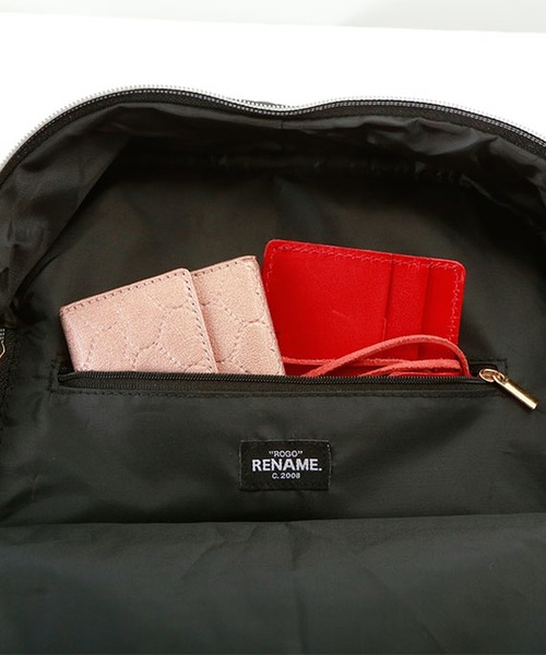 Rename(リネーム)の「Rename ゴールドファスナーデイバッグ RRN71039(バックパック/リュック・レディース・モカ/グレイッシュベージュ・FREE)」の6枚目の写真