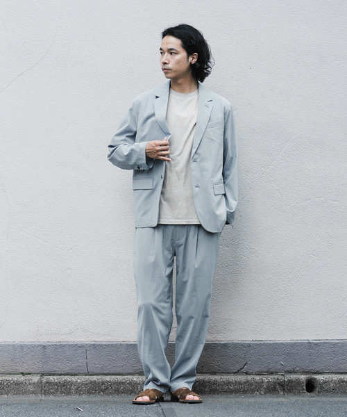 JOURNAL STANDARD relume（ジャーナルスタンダード　レリューム）の「"イージーケア" TECH LINEN COOLMAX(R) ジャケット （セットアップ着用可）（テーラードジャケット・メンズ・ナチュラル/ブラック/ライトグレー/ブラックミックス・MEDIUM/LARGE）」の10枚目の写真