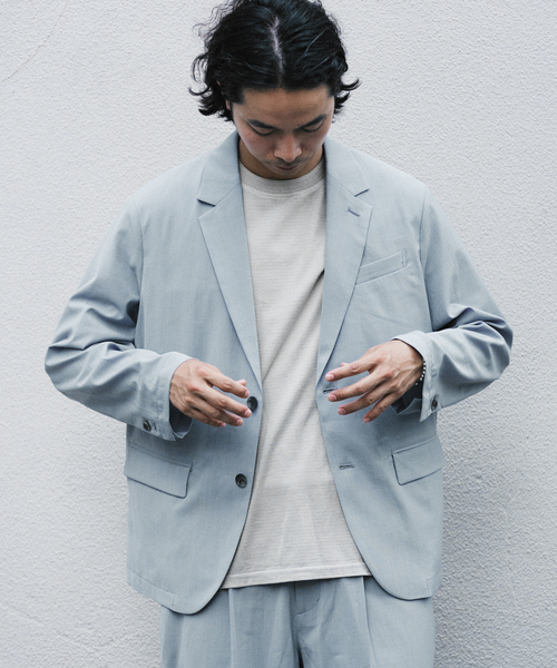 JOURNAL STANDARD relume（ジャーナルスタンダード　レリューム）の「"イージーケア" TECH LINEN COOLMAX(R) ジャケット （セットアップ着用可）（テーラードジャケット・メンズ・ナチュラル/ブラック/ライトグレー/ブラックミックス・MEDIUM/LARGE）」の19枚目の写真