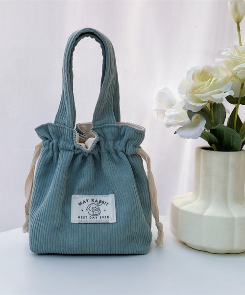 VIBGYOR(ヴィブジョー)の「urbanfemine./コーデュロイ巾着ミニバッグ U7493(ハンドバッグ・レディース・ブラック/ベージュ/ダークグリーン/ブラウン/パープル/グレー/イエロー/ピンク/グリーン/アイボリー/ブルー/ベビーピンク・FREE)」の14枚目の写真