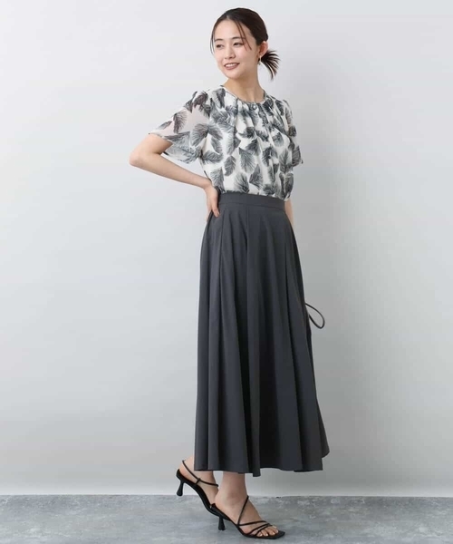 MK MICHEL KLEIN(エムケーミッシェルクラン)の「ジャージーフレアスカート/接触冷感/速乾/洗える(スカート・レディース・グレイッシュベージュ/ピンク/ダークグレー・38)」の12枚目の写真