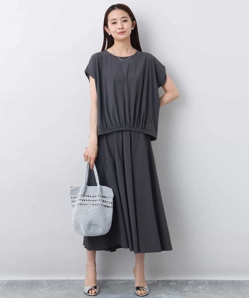 MK MICHEL KLEIN(エムケーミッシェルクラン)の「ジャージーフレアスカート/接触冷感/速乾/洗える(スカート・レディース・グレイッシュベージュ/ピンク/ダークグレー・38)」の13枚目の写真