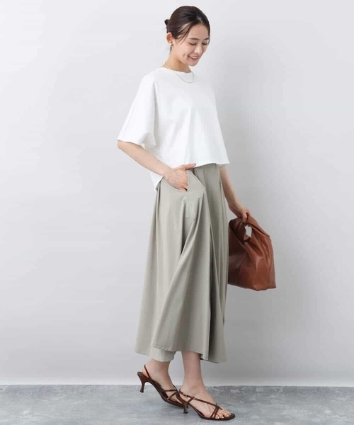 MK MICHEL KLEIN(エムケーミッシェルクラン)の「ジャージーフレアスカート/接触冷感/速乾/洗える(スカート・レディース・グレイッシュベージュ/ピンク/ダークグレー・38)」の19枚目の写真