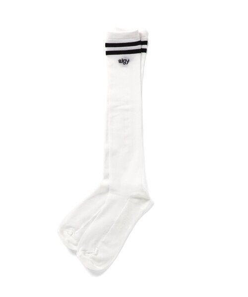 algy（アルジー）の「ラインシアーハイソックス（ソックス/靴下・キッズ・オフホワイト/ブラック・21/24）」の13枚目の写真