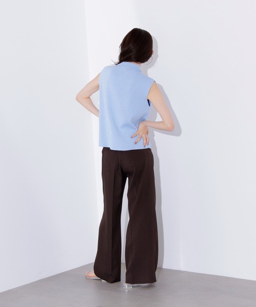 N.（N. Natural Beauty Basic）（エヌエヌナチュラルビューティーベーシック）の「ラメ混ポロエリニット（ポロシャツ・レディース・オレンジ/ブルー/オフホワイト・MEDIUM）」の9枚目の写真