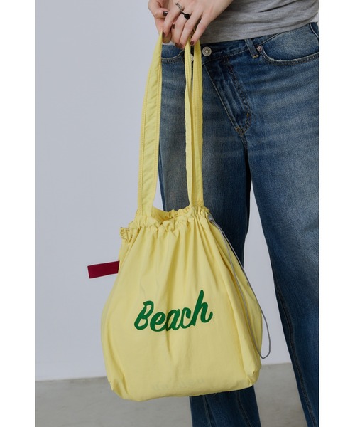 un/neu(アンノイ)の「Beachナイロントートバッグ / カラーロゴトート / 巾着型トート / 軽量(トートバッグ・レディース・レッド/ブラック/イエロー・FREE)」の22枚目の写真