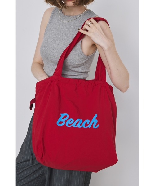 un/neu(アンノイ)の「Beachナイロントートバッグ / カラーロゴトート / 巾着型トート / 軽量(トートバッグ・レディース・レッド/ブラック/イエロー・FREE)」の8枚目の写真