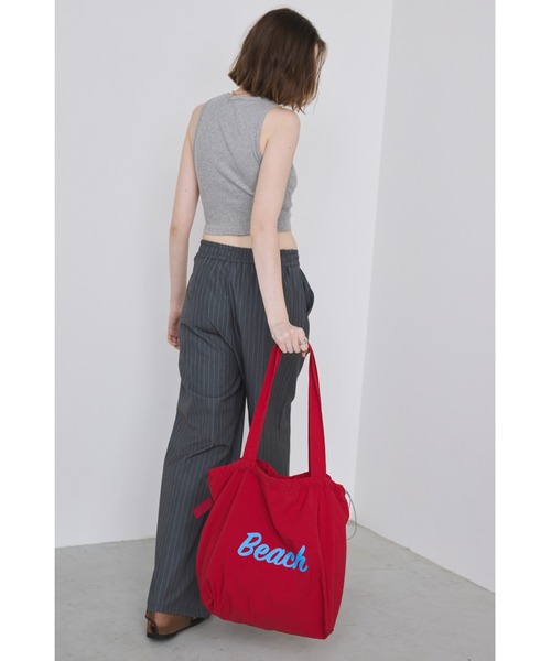 un/neu(アンノイ)の「Beachナイロントートバッグ / カラーロゴトート / 巾着型トート / 軽量(トートバッグ・レディース・レッド/ブラック/イエロー・FREE)」の12枚目の写真