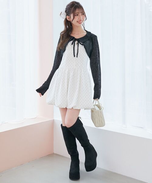 MAJESTIC LEGON（マジェスティックレゴン）の「バックリボン厚底ロングブーツ（ブーツ・レディース・ブラウン系その他2/ブラック系その他・SMALL/MEDIUM/LARGE/X-LARGE）」の12枚目の写真