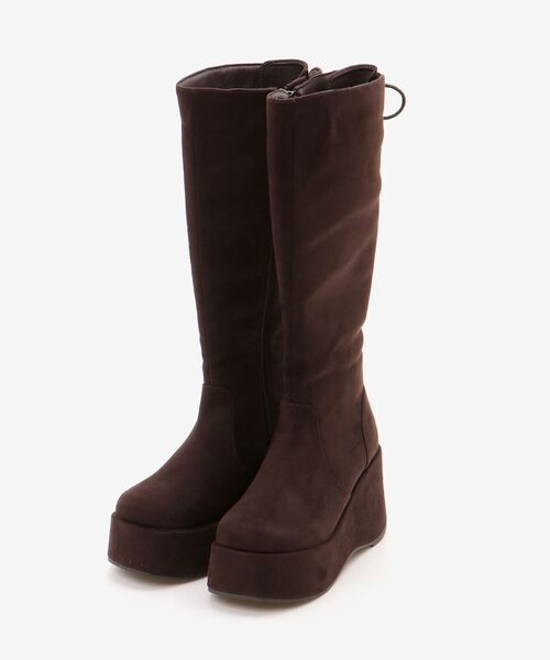 MAJESTIC LEGON（マジェスティックレゴン）の「バックリボン厚底ロングブーツ（ブーツ・レディース・ブラウン系その他2/ブラック系その他・SMALL/MEDIUM/LARGE/X-LARGE）」の19枚目の写真