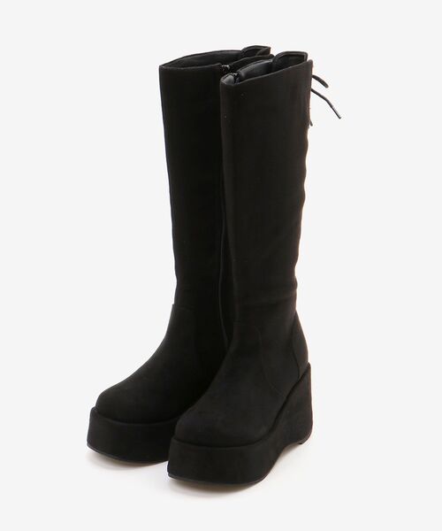 MAJESTIC LEGON（マジェスティックレゴン）の「バックリボン厚底ロングブーツ（ブーツ・レディース・ブラウン系その他2/ブラック系その他・SMALL/MEDIUM/LARGE/X-LARGE）」の20枚目の写真