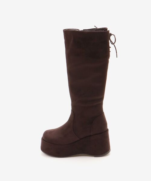 MAJESTIC LEGON（マジェスティックレゴン）の「バックリボン厚底ロングブーツ（ブーツ・レディース・ブラウン系その他2/ブラック系その他・SMALL/MEDIUM/LARGE/X-LARGE）」の21枚目の写真