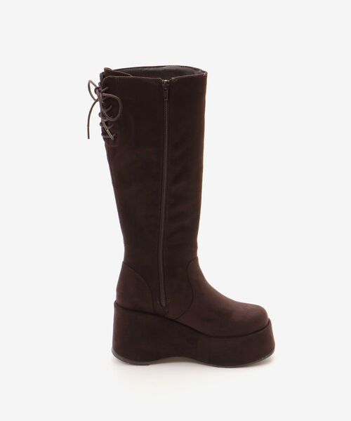 MAJESTIC LEGON（マジェスティックレゴン）の「バックリボン厚底ロングブーツ（ブーツ・レディース・ブラウン系その他2/ブラック系その他・SMALL/MEDIUM/LARGE/X-LARGE）」の22枚目の写真