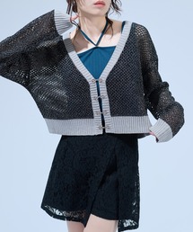 Ellno de Mavie（エルノデメヴィ）の「チャイナメタルボタンメッシュカーディガン（カーディガン/ボレロ）」
