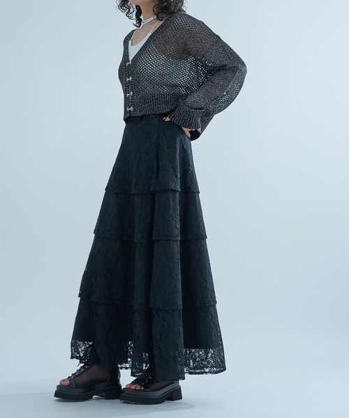 Ellno de Mavie（エルノデメヴィ）の「チャイナメタルボタンメッシュカーディガン（カーディガン/ボレロ・レディース・パープル/ブラック/ブラック系その他/ブルー/ブルー系/ブラック系・FREE）」の15枚目の写真