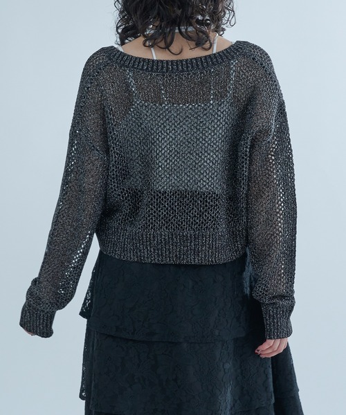 Ellno de Mavie（エルノデメヴィ）の「チャイナメタルボタンメッシュカーディガン（カーディガン/ボレロ・レディース・パープル/ブラック/ブラック系その他/ブルー/ブルー系/ブラック系・FREE）」の13枚目の写真