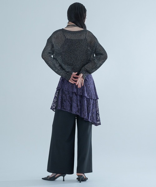 Ellno de Mavie（エルノデメヴィ）の「チャイナメタルボタンメッシュカーディガン（カーディガン/ボレロ・レディース・パープル/ブラック/ブラック系その他/ブルー/ブルー系/ブラック系・FREE）」の9枚目の写真