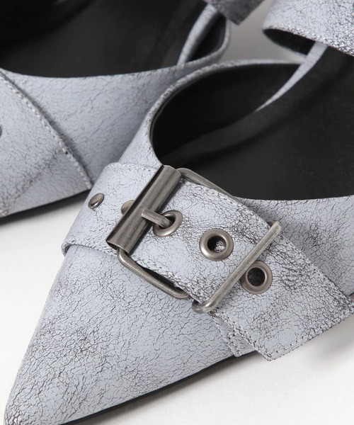 JEANASIS（ジーナシス）の「アイレットスタッズミュール/576806（パンプス・レディース・ブラック/グレー系その他・MEDIUM/LARGE）」の3枚目の写真