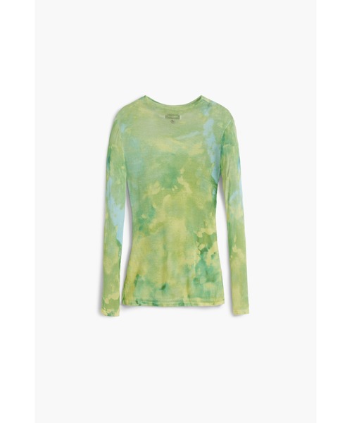 ウォーターカラープリントドレープニット