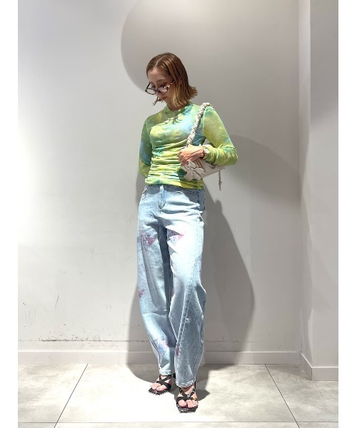 Desigual(デシグアル)の「ウォーターカラープリントドレープニット(Tシャツ/カットソー・レディース・グリーン・M/L/XL/S/XS)」の4枚目の写真