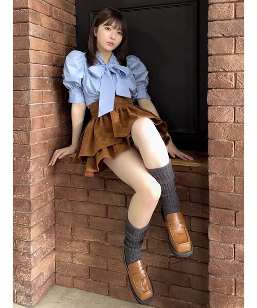 dazzlin（ダズリン）の「【セットアップ対応】フェイクスウェードミニスカート（スカート・レディース・キャメル/ブラック/アイボリー・MEDIUM/SMALL）」の22枚目の写真