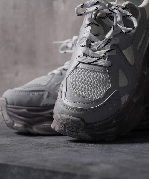 1111clothing(ワンフォークロージング)の「DIRTY加工 ダットスニーカー / DIRTY-Processed Dat Sneakers(スニーカー・メンズ・ブラック系/グレー系/ホワイト系・25cm/25.5cm/26cm/26.5cm/27cm)」の8枚目の写真
