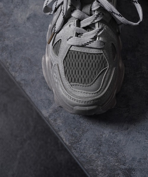 1111clothing(ワンフォークロージング)の「DIRTY加工 ダットスニーカー / DIRTY-Processed Dat Sneakers(スニーカー・メンズ・ブラック系/グレー系/ホワイト系・25cm/25.5cm/26cm/26.5cm/27cm)」の17枚目の写真