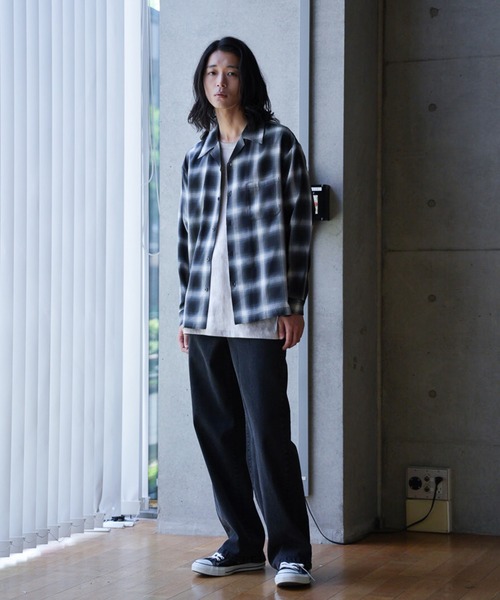 RATTLE TRAP（ラトルトラップ）の「オープンカラー ルーズシルエット オンブレチェックシャツ（シャツ/ブラウス・メンズ・ネイビー/ブラック系その他・M/L）」の11枚目の写真