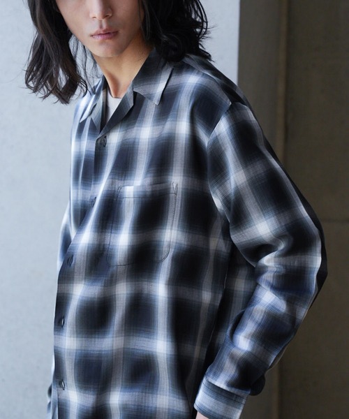 RATTLE TRAP（ラトルトラップ）の「オープンカラー ルーズシルエット オンブレチェックシャツ（シャツ/ブラウス・メンズ・ネイビー/ブラック系その他・M/L）」の16枚目の写真