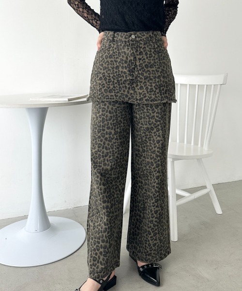 か*❤様 オススメ！デニムダンガリー☆レオパードパンツ 3329922 DUNCAN DENIM PANTS *ASIA ダンカンデニムパンツアジア