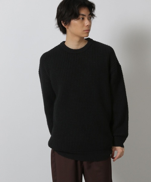LAKOLE(ラコレ)の「ワッフルニットプルオーバー / 576257(ニット/セーター・メンズ・ブラック/グレー/ブルー/ベージュ・MEDIUM/LARGE)」の6枚目の写真