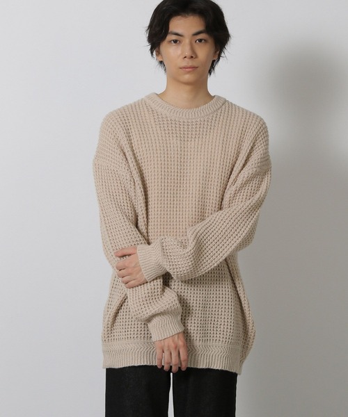 LAKOLE(ラコレ)の「ワッフルニットプルオーバー / 576257(ニット/セーター・メンズ・ブラック/グレー/ブルー/ベージュ・MEDIUM/LARGE)」の11枚目の写真