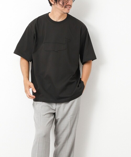 NOLLEY'S goodman(ノーリーズグッドマン)の「スランクフィニッシング天竺クラフトクジラT(Tシャツ/カットソー・メンズ・グレイッシュブルー/ブラック/グレイッシュベージュ/ホワイト・XL/L/M/S)」の12枚目の写真