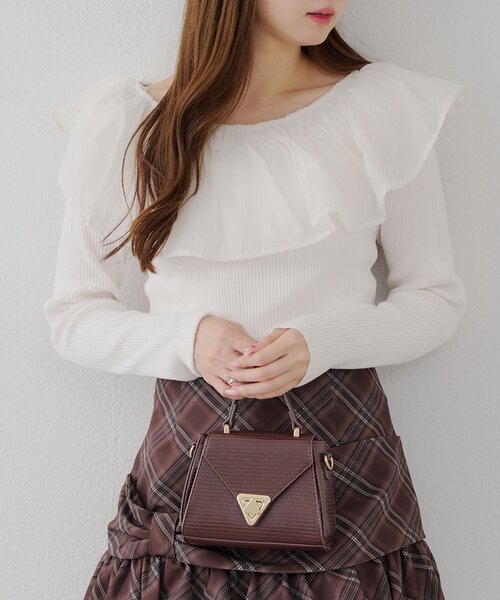 セール】衿フリルニットトップス（ニット/セーター）｜continuer de