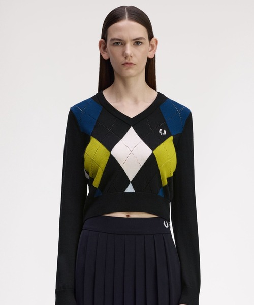 セール】Argyle Pointelle Jumper／アーガイルポインテールニット