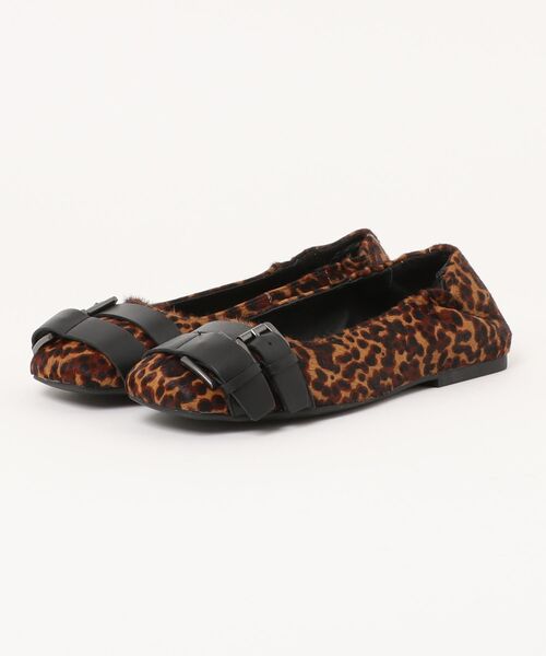 ASH（アッシュ）の「アッシュ【BEA】スクエアトゥアニマル柄フラットパンプス ダブルベルトデザイン バレエシューズ 1.5cmヒール（パンプス・レディース・アニマル・39/38/37/36/35）」の6枚目の写真